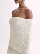 Eloise -Dame langærmet bodycon maxikjole off-shoulder