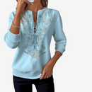 Dame Halv Zip Slank Fit Sweater