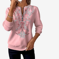 Dame Halv Zip Slank Fit Sweater