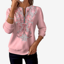 Dame Halv Zip Slank Fit Sweater