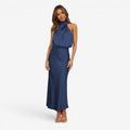 Kvindekjole med Off Shoulder og Langt Design