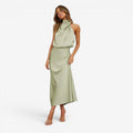 Kvindekjole med Off Shoulder og Langt Design
