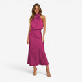 Kvindekjole med Off Shoulder og Langt Design