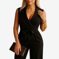 Ærmeløs damejumpsuit med V-hals