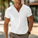 Marzio – Stilfuld T Skjorte med korte ærmer og knapper foran