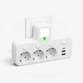 Plugnova - Stikdåse med 3 stik, USB og Type-C porte