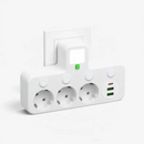 Plugnova - Stikdåse med 3 stik, USB og Type-C porte