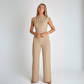 Ariana - Dame ærmeløs jumpsuit med V-hals og vintage