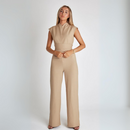 Ariana - Dame ærmeløs jumpsuit med V-hals og vintage