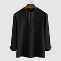 James - Let skjorte med broderidetaljer og lange ærmer