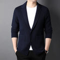 Charles – Herre cardigan slim fit med nedslået krave