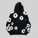 ComfyBloom - Afslappet hættetrøje med blomsterbroderi