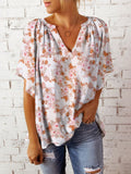 Tracy elegant bluse med blomsterprint