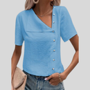 Patricia - Asymmetrisk bluse med V-hals og dekorative