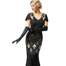 Catherine elegant lang kjole med V-hals og slim fit