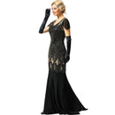 Catherine elegant lang kjole med V-hals og slim fit
