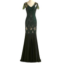 Catherine elegant lang kjole med V-hals og slim fit