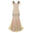 Catherine elegant lang kjole med V-hals og slim fit