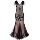 Catherine elegant lang kjole med V-hals og slim fit