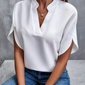 Lorelai - Dame kortærmet bluse med V-hals
