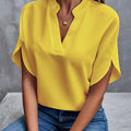 Lorelai - Dame kortærmet bluse med V-hals