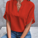 Lorelai - Dame kortærmet bluse med V-hals