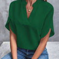Lorelai - Dame kortærmet bluse med V-hals
