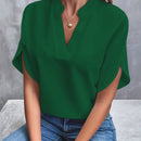 Lorelai - Dame kortærmet bluse med V-hals