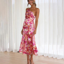 Lily - Modern én skulder kjole med blomsterprint