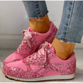 Mia - Glitrende sneakers med snørelukning