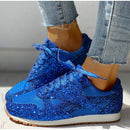 Mia - Glitrende sneakers med snørelukning