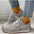 Mia - Glitrende sneakers med snørelukning