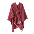 Anice poncho med wrap-model og åben front