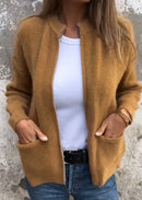 Cardigan med lynlås og lange ærmer
