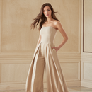 Lila - Ærmeløs jumpsuit med plisseret design & praktiske