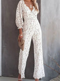 Scarlett - Dame jumpsuit med V-hals og smal pasform