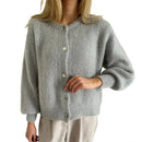 Sorella - Dame oversized cardigan med knapper og lange ærmer