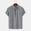 Theo - Herre stribet skjorte med button-down krave