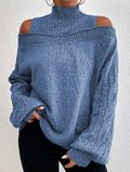 Tessa - Off-shoulder højhalset sweater