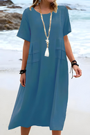 Amelia - Dame lang kjole med lagdelt design