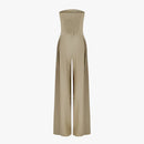 Lila - Ærmeløs jumpsuit med plisseret design & praktiske