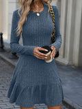 Isabella -  Dame strikket sweaterkjole med rund hals