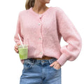Sorella - Dame oversized cardigan med knapper og lange ærmer