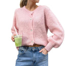 Sorella - Dame oversized cardigan med knapper og lange ærmer