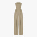 Lila - Ærmeløs jumpsuit med plisseret design & praktiske