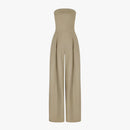 Lila - Ærmeløs jumpsuit med plisseret design & praktiske