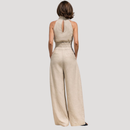 Women's Mock Neck Wide Leg Trouser Set