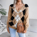 Argyle V-hals sweater med tidløs stil