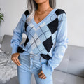 Argyle V-hals sweater med tidløs stil