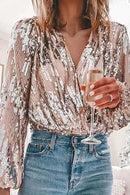 Amelia - Amelia skimrende bluse med flatterende pasform